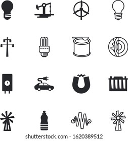energy vector icon set such as: factory, pipeline, hybrid, oil, ampere, bar, transport, fluorescent, development, ecological, beverage, cooling, geology, decorative, universe, jack, magnetic