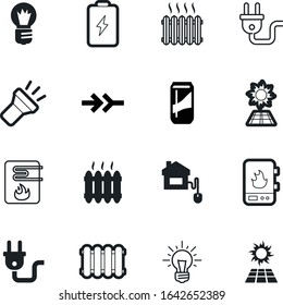 energy vector icon set such as: small, view, remote, heating, refreshment, minus, off, wire, real, image, auto, check, solution, mobile, computer, battery, transportation, estate, container, fresh