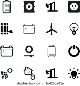 energy vector icon set such as: wind, begin, control, logo, nature, alkaline, sleep, mouse, standby, diesel, outlet, computer, strength, rotating, press, solution, summer, illumination, socket