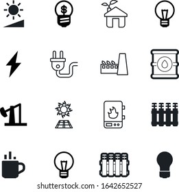 energy vector icon set such as: petrol, fresh, chemical, system, caffeine, electronic, boiler, eco, green, container, brightness, ecological, liquid, bean, organic, decaf, storm, diesel
