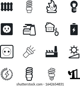 energy vector icon set such as: shape, wildfire, manufacturing, brightness, camp, car, flashlight, minus, service, tower, transportation, abstract, company, fire, station, press, remote, chemical