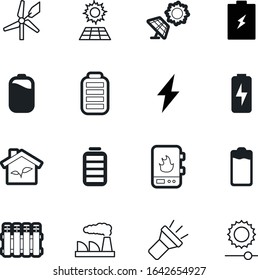 energy vector icon set such as: small, renewable, glass, thunder, installation, oil, recharge, architecture, smoke, company, radiator, farm, green, nuclear, chemical, bright, charger, brightness