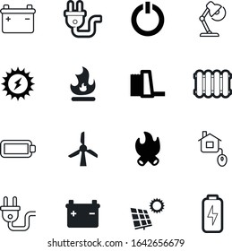 energy vector icon set such as: tower, open, panel, security, winter, furniture, desk, sunlight, resource, computer, radiator, interior, cartoon, nature, seasonal, shape, breakthrough, wind, low
