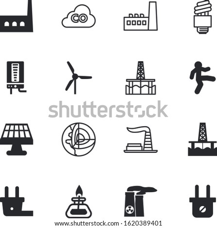energy vector icon set such as: wellness, health, figure, lightbulb, household, lamp, stretch, streching, clean, emission, cloud, rotation, convenience, incandescent, pollutant, air, domestic