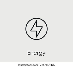 Icono vector de energía. Símbolo en estilo de arte de línea para diseño, presentación, sitio web o elementos de aplicaciones móviles, logotipo. Ilustración del símbolo de energía. Gráficos vectoriales de píxeles - Vector