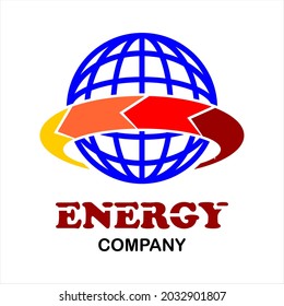 Energy vector logo for company or group, abstract logo globe and currents twist, modern template,simple and minimalist logotype, just what you want