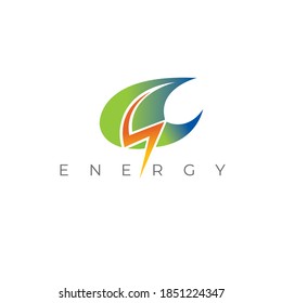 Energie-Vektorlogo. Das Symbol für grüne Energie. Blizzard-Symbol