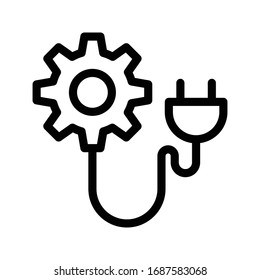 energy vector thin line icon 