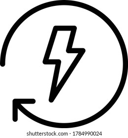 energy vector thin line icon 