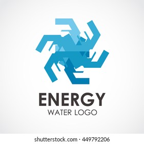 Energy of water circle abstract vector and logo design or template motion business icon of company identity symbol concept