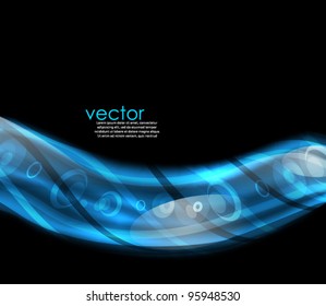 Energy in wavy wire. Vector abstract background
