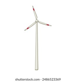 energy wind turbine cartoon. power sustainable, green generator, environment farm energy wind turbine sign. isolated symbol vector illustration