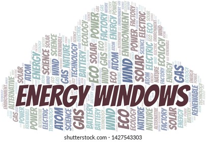 Energy Windows word cloud. Wordcloud made with text only.