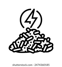 energy wood pellets line icon vector. energy wood pellets sign. isolated contour symbol black illustration