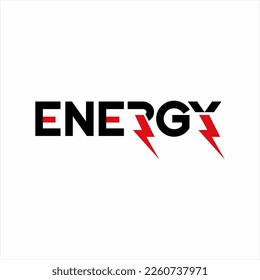 Energy word design with thunderbolt symbol on R and Y letters.