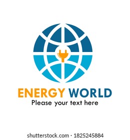 Energy world symbol logo template illustration. there are world with plug
