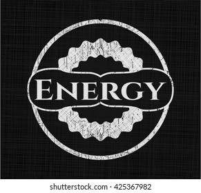 Energy written with chalkboard texture