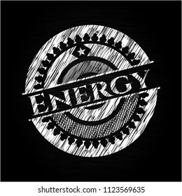 Energy written on a chalkboard