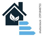 energy-efficient home icon vector symbolizing sustainability, eco-friendly living, and smart energy use. Perfect for green building, renewable energy, and environmental