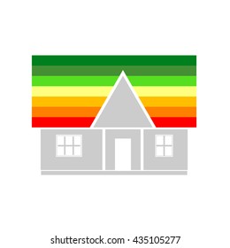 Energy-efficient house icon. Vector  illustration.