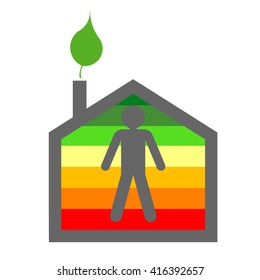 Energy-efficient house logo. Vector eco Illustration. Ecology concept.