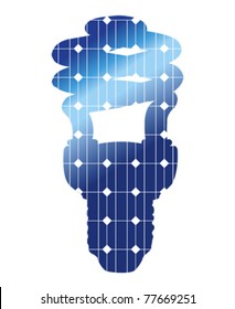 The energy-efficient lamp with solar panels texture