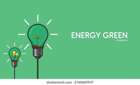 Energyefficient lightbulbs nurturing plants glow, symbolizing sustainable power and ecological harmony. Suitable for ecofriendly and energyrelated designs.