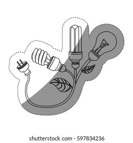 energy-saving bulbs with power cable icon, vector illustration design