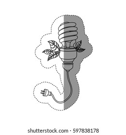 energy-saving bulbs with power cable icon, vector illustration design