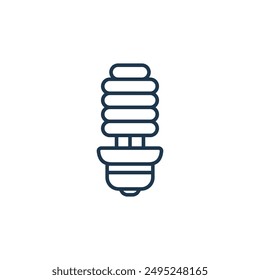 Icono de bombilla de bajo consumo. Simple arte de línea de bombilla de ahorro de energía sobre fondo blanco