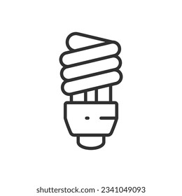 Bombilla de bajo consumo, icono lineal. Línea con trazo editable