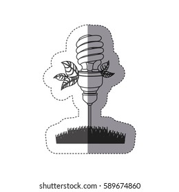 energy-saving light bulbs plant icon, vector illustration design