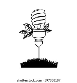 energy-saving light bulbs plant icon, vector illustration design
