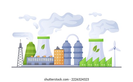 An energy-saving system surrounded by beautiful nature on a white background.