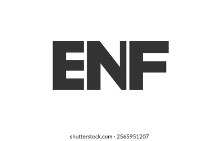 ENF logo design template with strong and modern bold text. Initial based vector logotype featuring simple and minimal typography. Trendy company identity ideal for businesses brand presence.