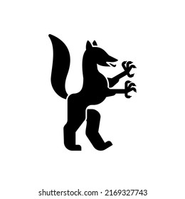 Enfield Heraldic animal silhouette. Fantastic Beast. Monster for coat of arms. Heraldry design element.