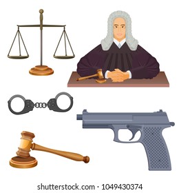 Enforcement agencies conceptual vector illustration of judge in robes