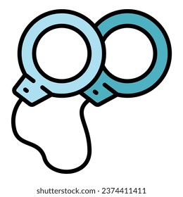 Enforcement handcuff icon outline vector. Jail cuff. Arrest criminal color flat