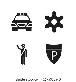 enforcement icon. 4 enforcement vector icons set. police sign, sheriff and police icons for web and design about enforcement theme