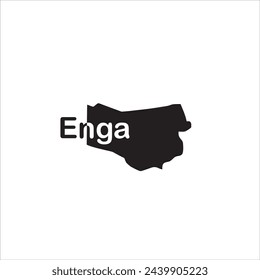 Enga Papua New Guinea map and black lettering design on white background