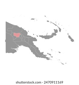 Mapa de la provincia de Enga, departamento administrativo de Papúa Nueva Guinea. Ilustración vectorial.