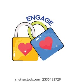 Engage doodle vector outline icon. EPS 10 file