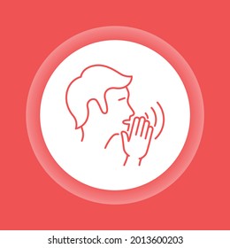 Engage In Gossip Color Button Icon. Insult, Bad Attitude Concept. Isolated Vector Element. Outline Pictogram For Web Page, Mobile App, Promo.