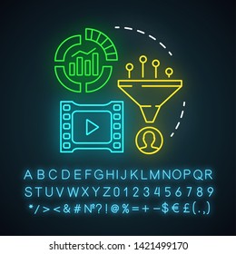 Engage neon light icon. Inbound marketing method for customer. Email marketing, lead management. Business strategy. Glowing sign with alphabet, numbers and symbols. Vector isolated illustration
