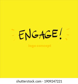 Engage vector word handwritten expression for logo or concept brand