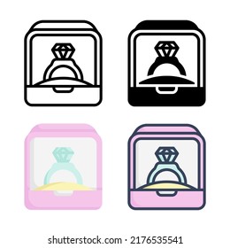 Engaged Couple Icon Set Style Collection