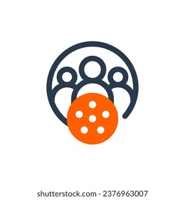 Engaged Pickleball Community Vector Icon Illustration