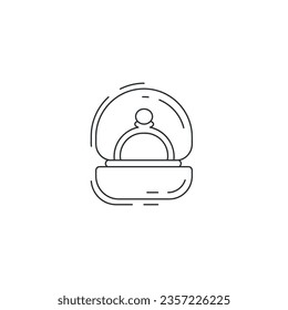 engaged ring thin line icon.