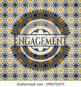 Engagement arabesque badge background. arabic decoration. 