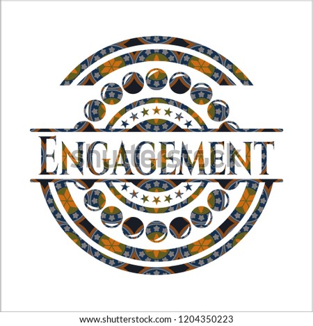 Engagement arabesque style emblem. arabic decoration.
